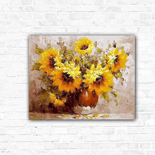 DIY Sunflowers Painting By Numbers Art - Creative Serenity