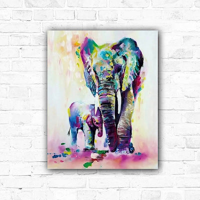 DIY Elephants Painting By Numbers Art - Creative Serenity