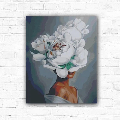 DIY Woman With Flowers Oil Painting By Numbers - Creative Serenity