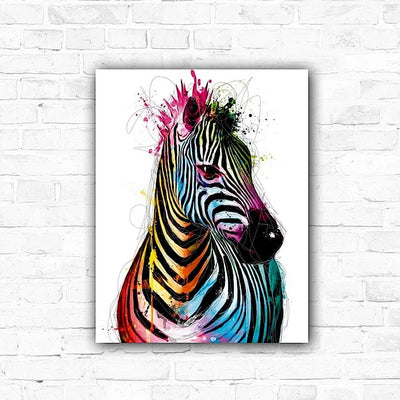 DIY Zebra Acrylic Painting By Numbers Animals - Creative Serenity
