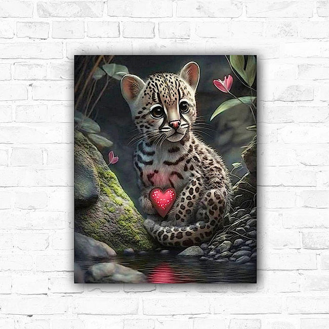 Large Baby Leopard DIY Animal Diamond Art Painting - Creative Serenity