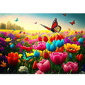 Large Butterflies Flowers 5D DIY Diamond Art Painting - Creative Serenity