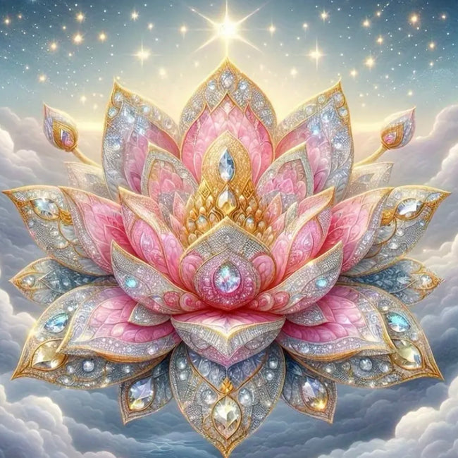 DIY Pink Lotus Flower Diamond Art Painting - Creative Serenity
