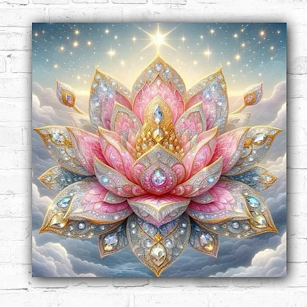 DIY Pink Lotus Flower Diamond Art Painting - Creative Serenity