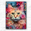 DIY Flower Cat Paint By Numbers - Creative Serenity