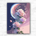 DIY Roses & Moon Acrylic Paint By Numbers - Creative Serenity