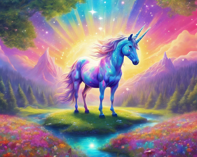 DIY Majestic Unicorn Paint By Numbers Oil Painting