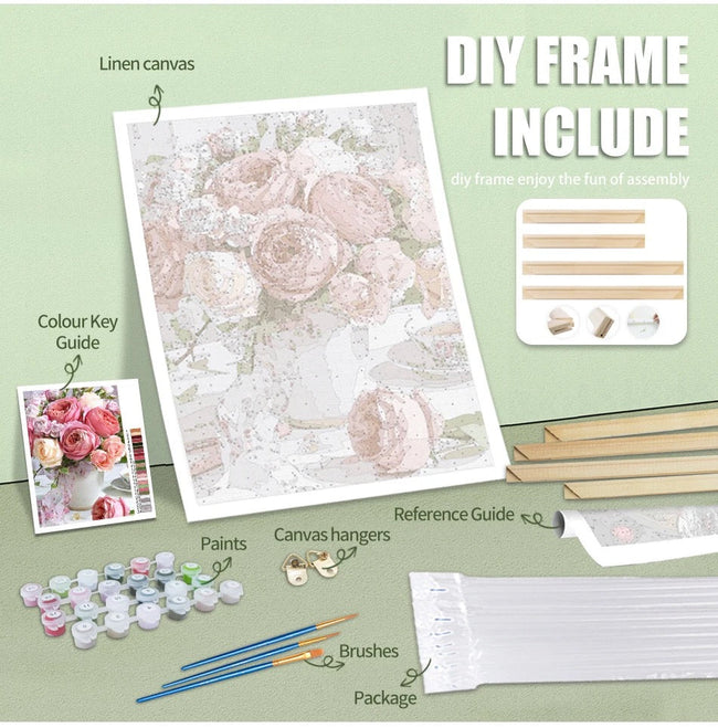 DIY Little Fashionista Paint By Numbers Oil Painting