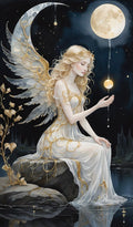 DIY Angel & Moon Paint By Numbers Oil Painting