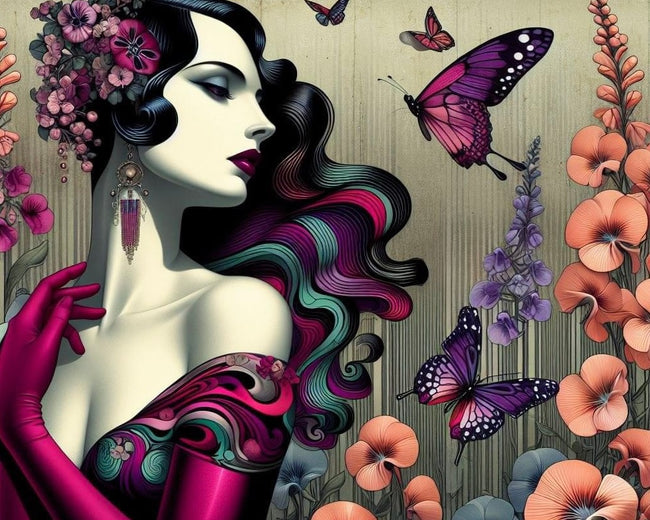 DIY Woman With Butterflies Diamond Art Painting Art Kit