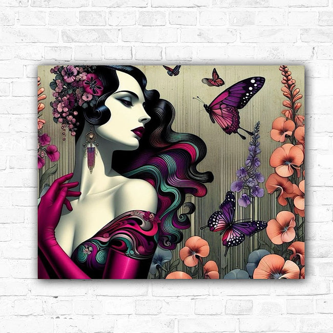 DIY Woman With Butterflies Diamond Art Painting Art Kit