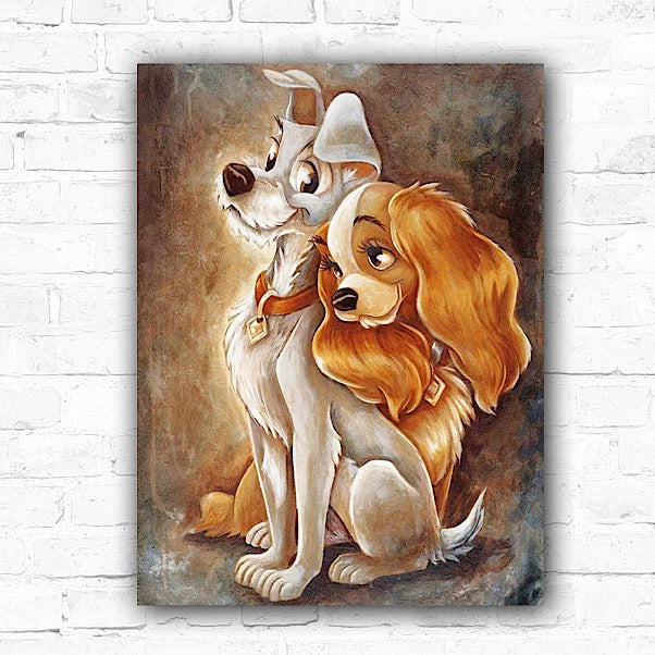 DIY Lady and The Tramp Painting By Numbers Oil Art