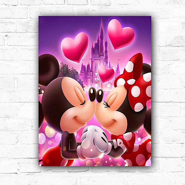 DIY Mickey & Minnie Mouse Painting By Numbers Oil Art