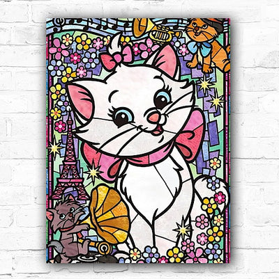DIY The Aristocats Cartoon Mosaic 5D Diamond Art Painting 30x40cm