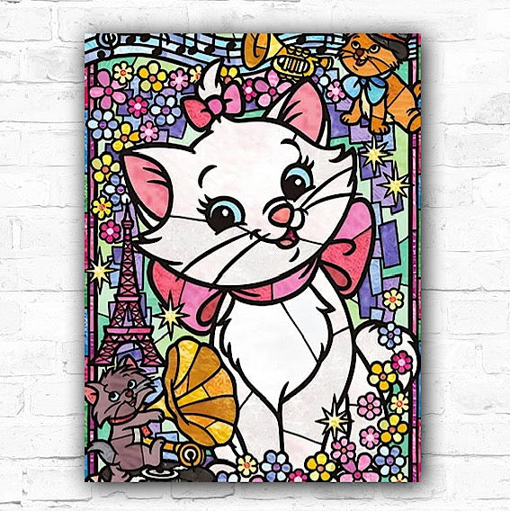 DIY The Aristocats Cartoon Mosaic 5D Diamond Art Painting 30x40cm