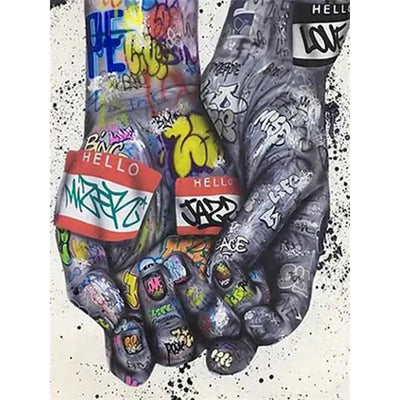 DIY Graffiti Hands Painting By Numbers Art - Creative Serenity