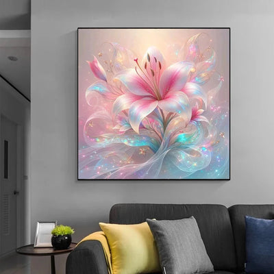 Large Pink Lily Flower 5D Diamond Art Painting - Creative Serenity