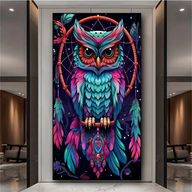 DIY Dream Catcher Owl Diamond Art Painting - Creative Serenity