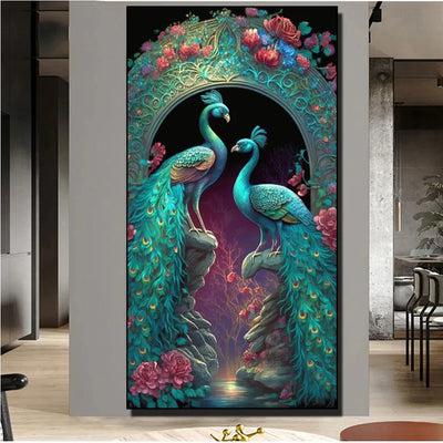 DIY Green Peacock Large Diamond Art Painting - Creative Serenity