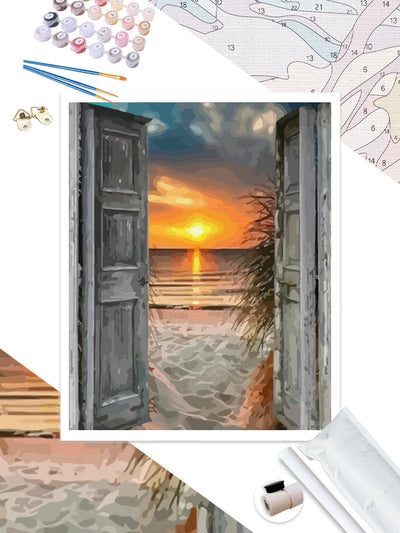 DIY Beach Acrylic Painting By Numbers - Creative Serenity