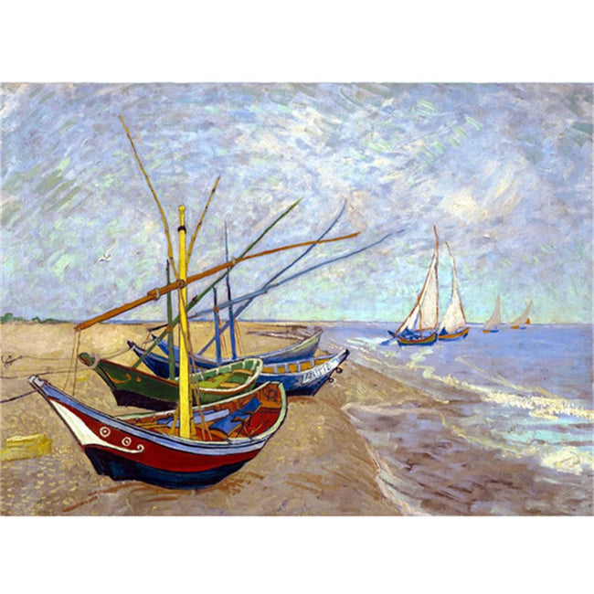 5D Fishing Boats Van Gogh Diamond Art Painting - Creative Serenity
