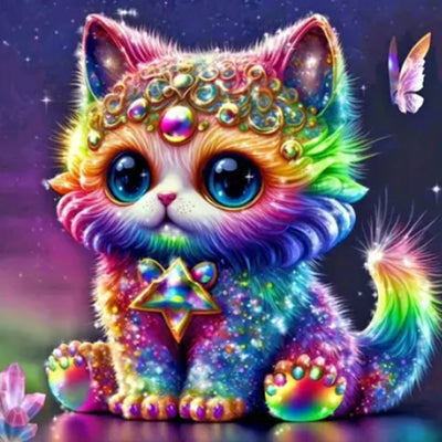DIY Cat Diamond Art Painting Kit 20x20cm - Creative Serenity