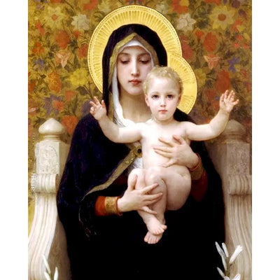 DIY Mary & Baby Jesus Oil Painting By Numbers Art - Creative Serenity