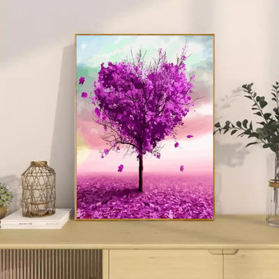 DIY Heart Tree Painting By Numbers Art - Creative Serenity