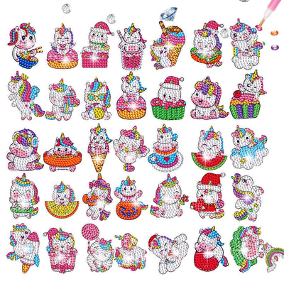 Kids Unicorn DIY Diamond Art Animal Stickers - Creative Serenity