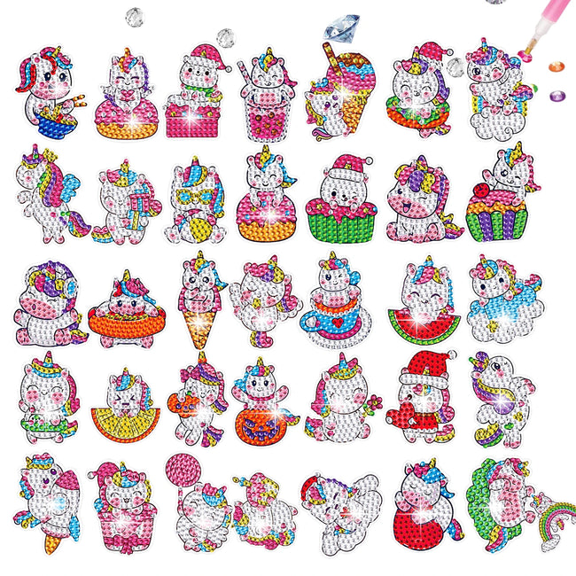 Kids Unicorn DIY Diamond Art Animal Stickers - Creative Serenity
