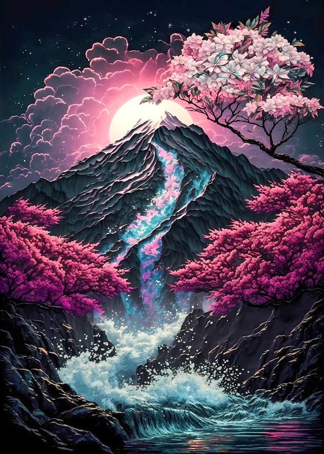 DIY Japanese Cherry Blossom 5D Diamond Art Painting - Creative Serenity