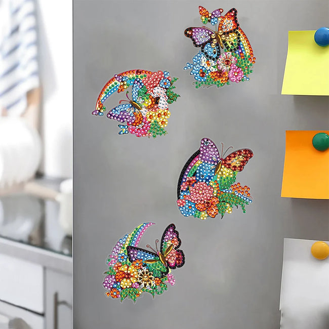 DIY Kids Butterflies Diamond Art Refrigerator Magnets - Creative Serenity