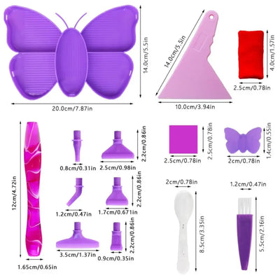 Butterfly Grid Drill Diamond Art Tray - Creative Serenity
