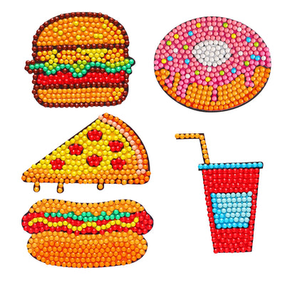DIY Kids Fast Food Diamond Art Stickers - Creative Serenity