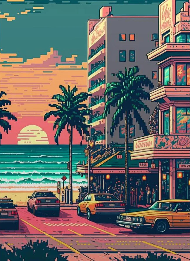 DIY Miami Pixel 5D Diamond Art Painting - Creative Serenity