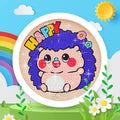 DIY Hedgehog Kids Diamond Art Painting 17x17cm - Creative Serenity