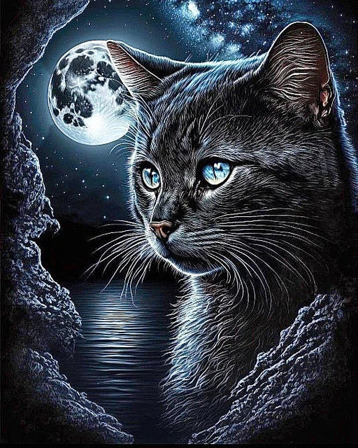 Large Cat DIY Animal Diamond Art Painting - Creative Serenity