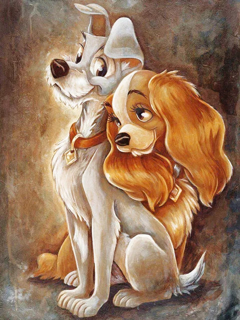 DIY Lady and The Tramp Painting By Numbers Oil Art - Creative Serenity