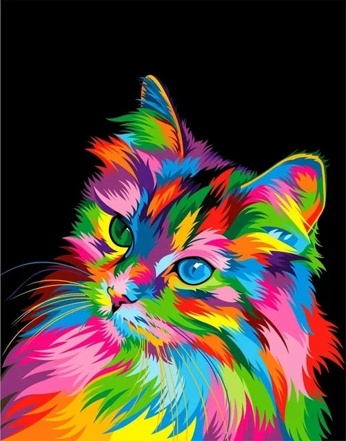 DIY Rainbow Cat Diamond Art Painting Animals - Creative Serenity