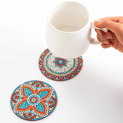 8 Pack - DIY Mandala Diamond Art Coasters - Creative Serenity