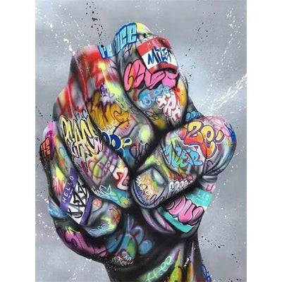 DIY Graffiti Fist Painting By Numbers Art - Creative Serenity