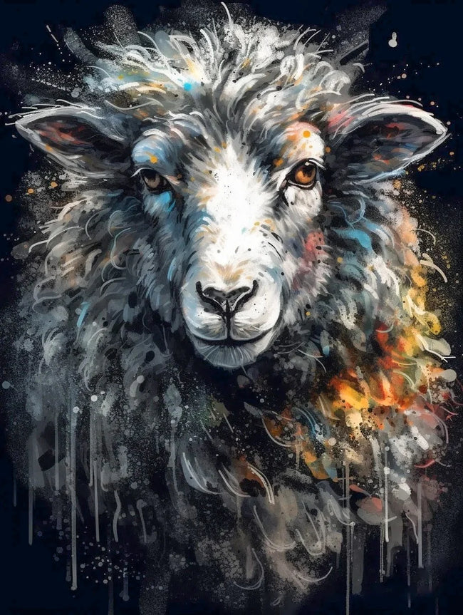5D Sheep DIY Diamond Art Painting Animals 30x40cm - Creative Serenity