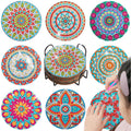 8 Pack - DIY Mandala Diamond Art Coasters - Creative Serenity