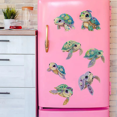 DIY Kids Turtles Diamond Art Refrigerator Magnets - Creative Serenity