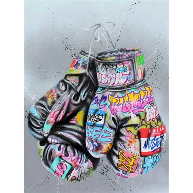 DIY Graffiti Boxing Gloves Painting By Numbers Art - Creative Serenity