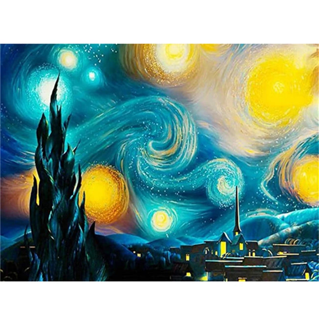5D Starry Night Van Gogh Diamond Art Painting - Creative Serenity