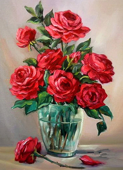 DIY Roses Flowers 5D Diamond Art Painting 30x40cm - Creative Serenity