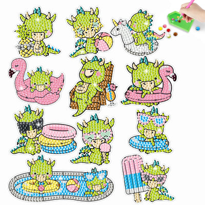 DIY Kids Dinosaur Diamond Art Stickers - Creative Serenity