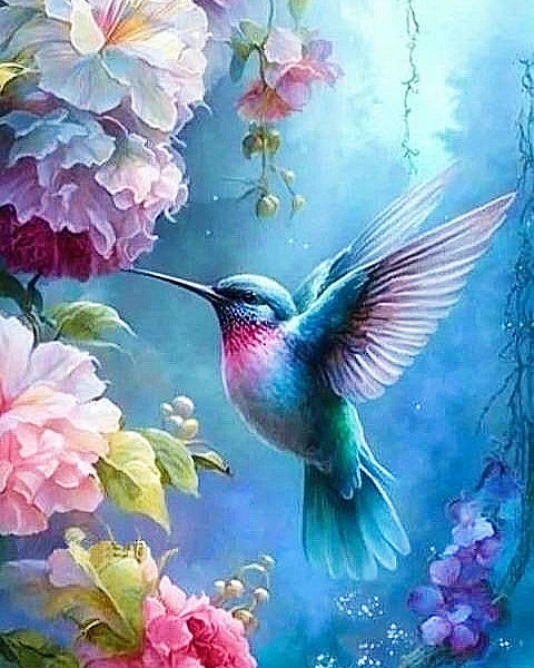 Large Blue Bird DIY Animal Diamond Art Painting - Creative Serenity