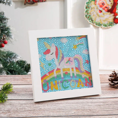 DIY Kids Unicorn Diamond Art Painting 15x15cm - Creative Serenity